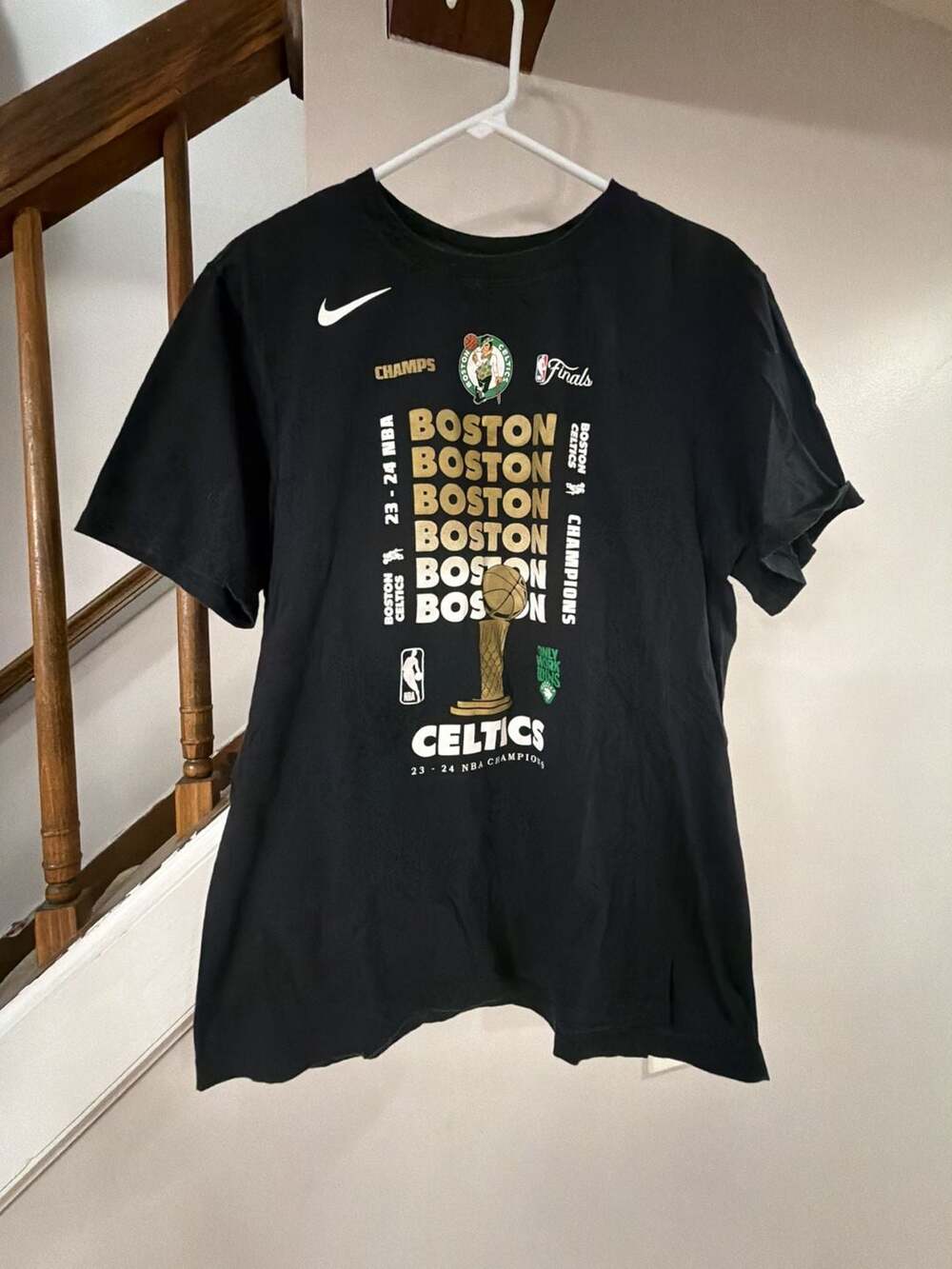 Nike Boston Celtics 23-24 NBA Champions T-Shirt Size L Black